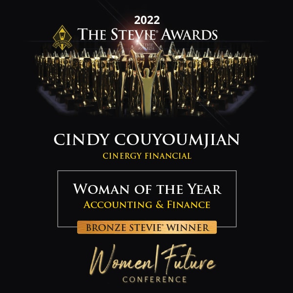 Bronze Stevie Award winner woman of the year cindy couyoumjian